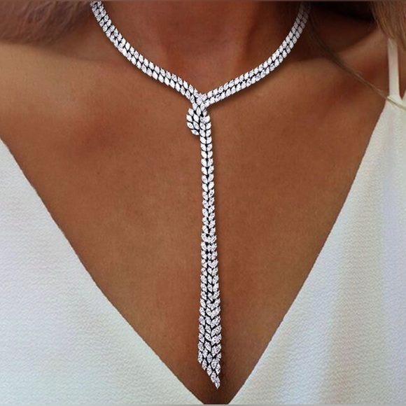 NextNecklace Marquise Cut Multi Row Necklace - Picture 3 of 6